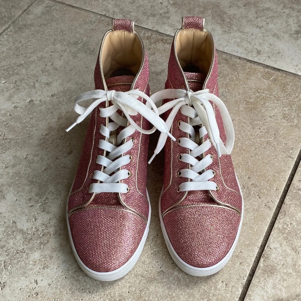 Christian Louboutin Glitter Pink Sneakers - Picture 9 of 16